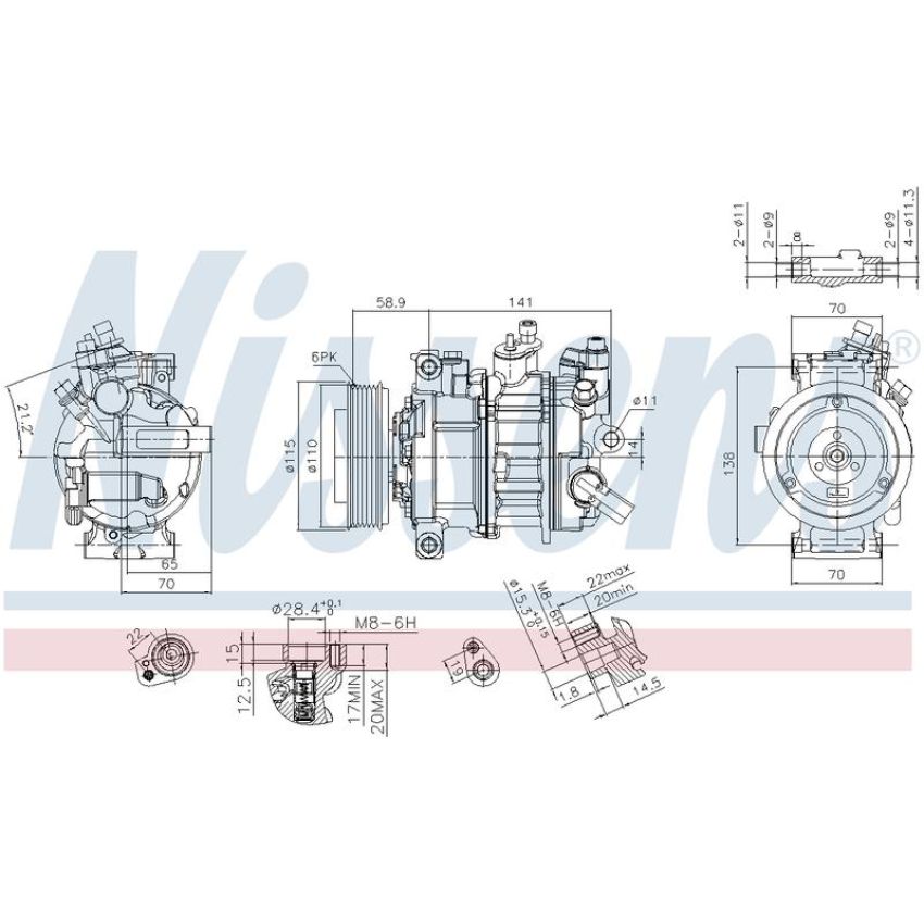 NISSENS 890602 Air Conditioning Compressor with Clutch