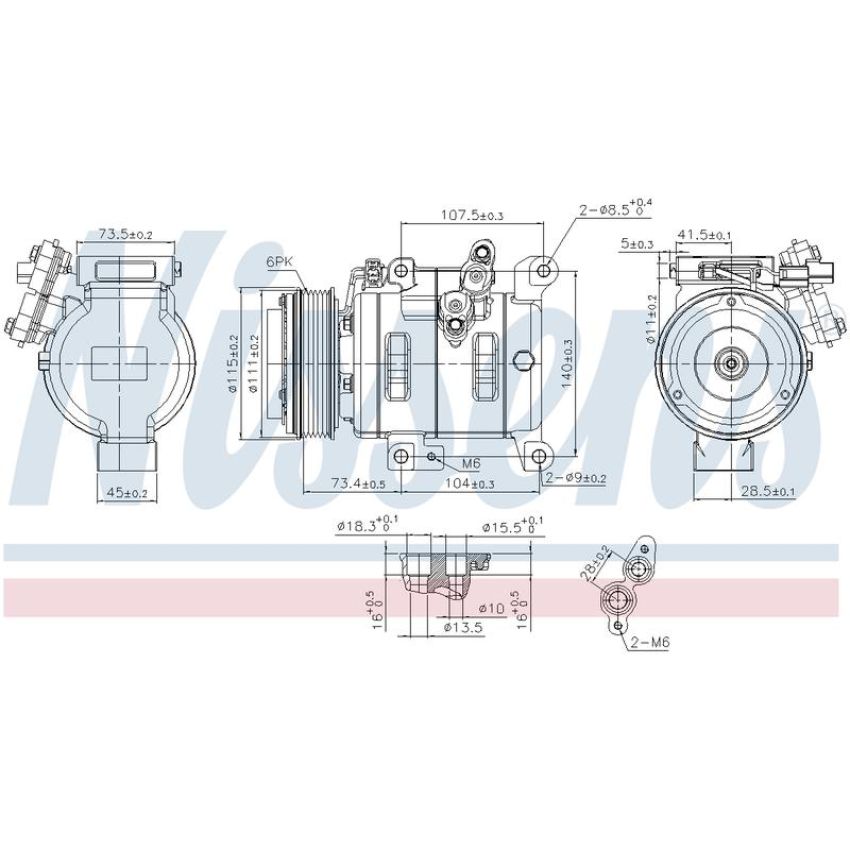 NISSENS 890614 Air Conditioning Compressor with Clutch
