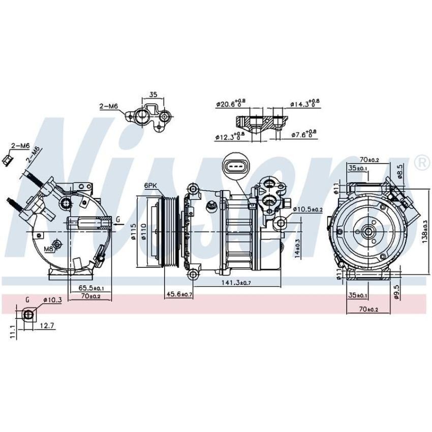 NISSENS 890617 Air Conditioning Compressor with Clutch