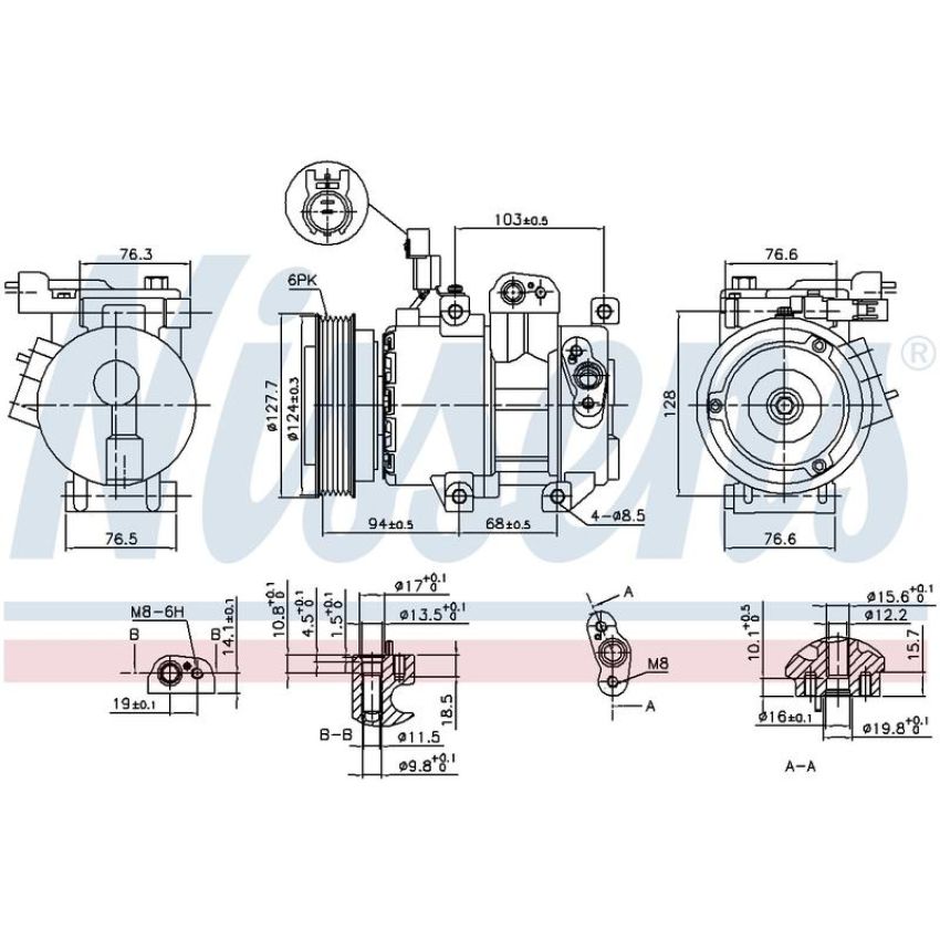 NISSENS 890621 DV12 Compressor with Clutch