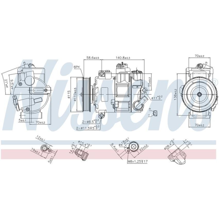 NISSENS 890632 Air Conditioning Compressor with Clutch