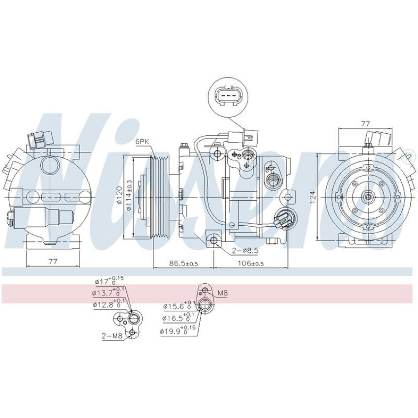 NISSENS 890642 Air Conditioning Compressor with Clutch