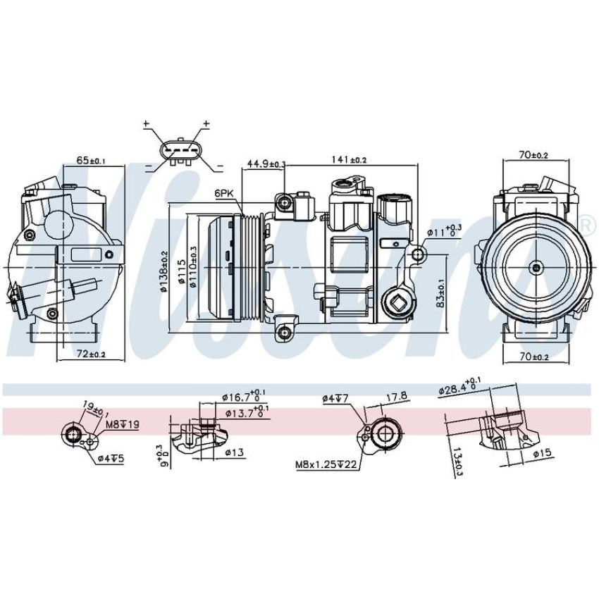 NISSENS 890645 Air Conditioning Compressor with Clutch