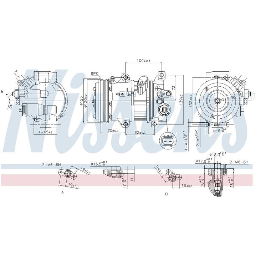 NISSENS 890650 Air Conditioning Compressor with Clutch