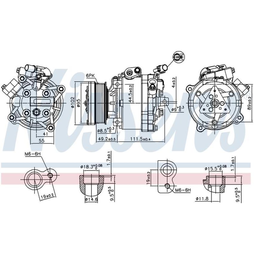 NISSENS 890666 QS90 Compressor with Clutch