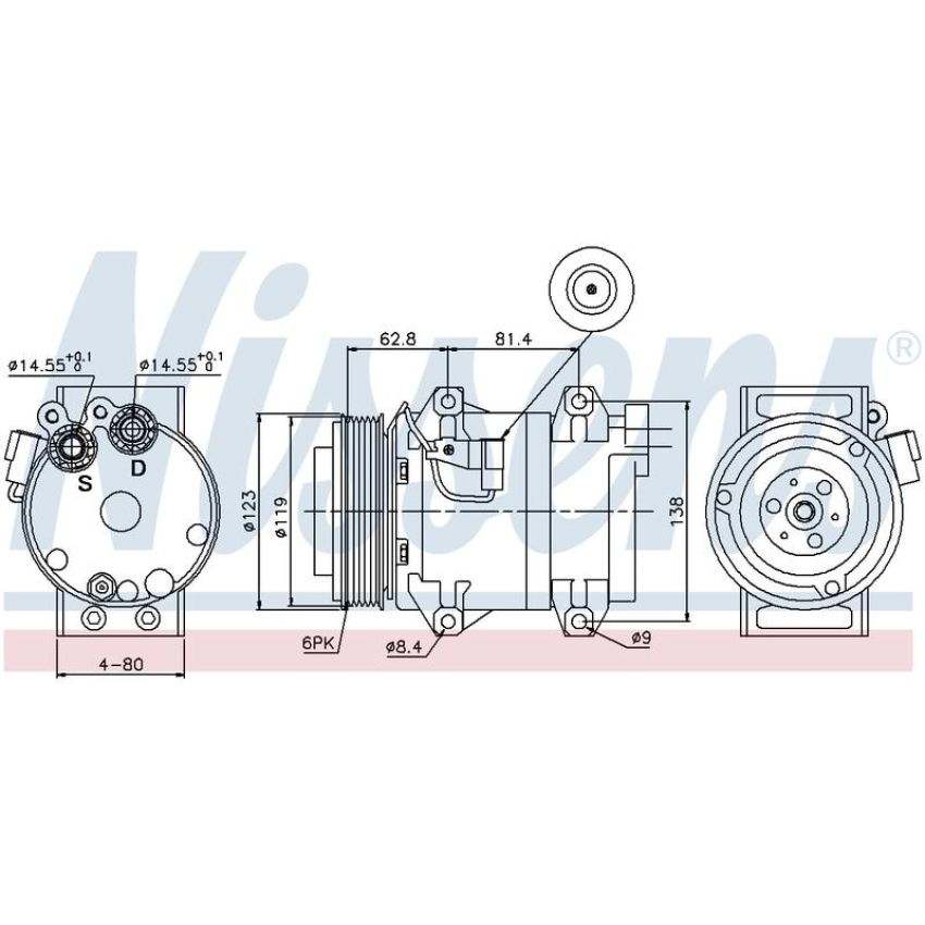 NISSENS 89070 Air Conditioning Compressor with Clutch