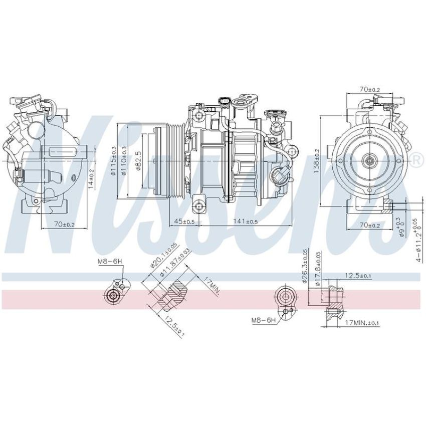 NISSENS 890717 Air Conditioning Compressor with Clutch