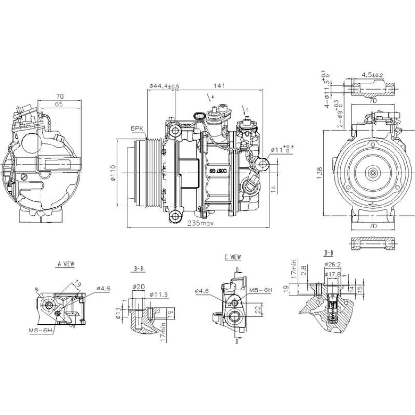 NISSENS 890749 Air Conditioning Compressor with Clutch