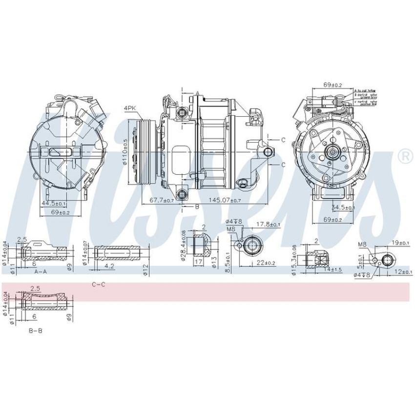 NISSENS 890759 Air Conditioning Compressor with Clutch