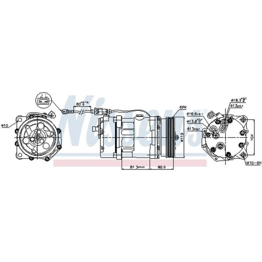 NISSENS 890761 Air Conditioning Compressor with Clutch