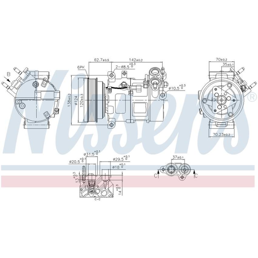 NISSENS 890776 Air Conditioning Compressor with Clutch