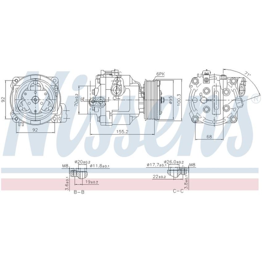 NISSENS 890806 QS90 Compressor with Clutch