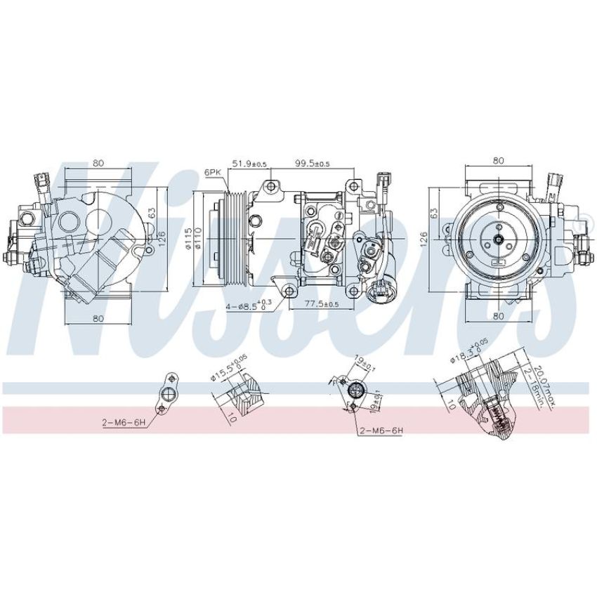 NISSENS 890809 TSE14C Compressor with Clutch