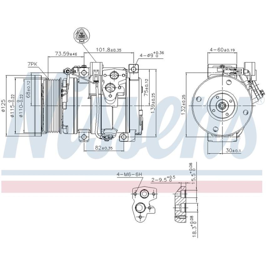 NISSENS 890871 Air Conditioning Compressor with Clutch