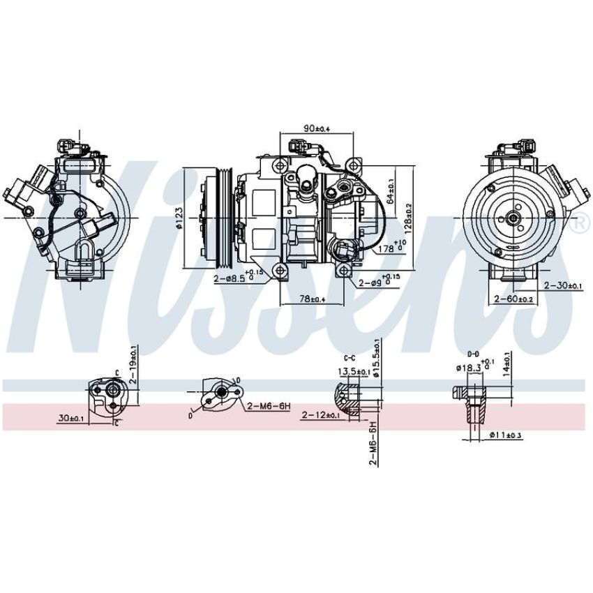 NISSENS 890872 Air Conditioning Compressor with Clutch