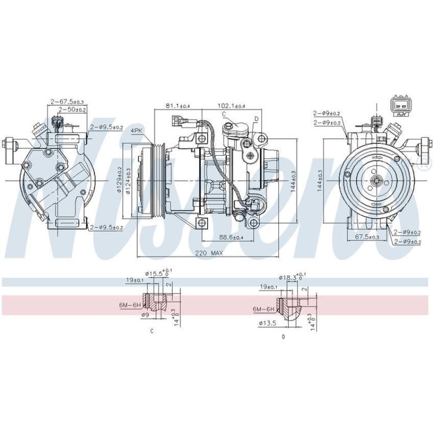 NISSENS 890873 Air Conditioning Compressor with Clutch
