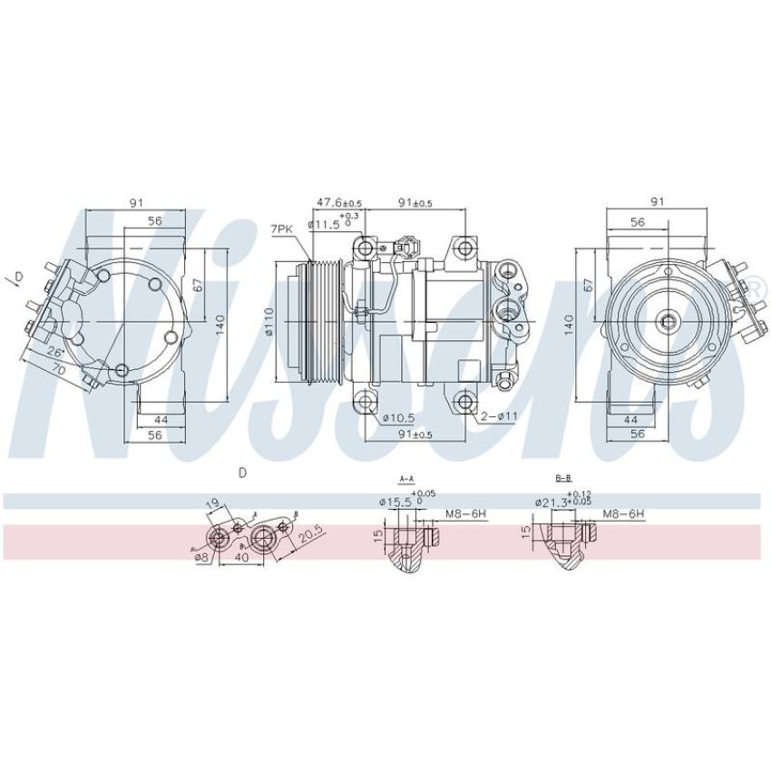 NISSENS 890874 Air Conditioning Compressor with Clutch