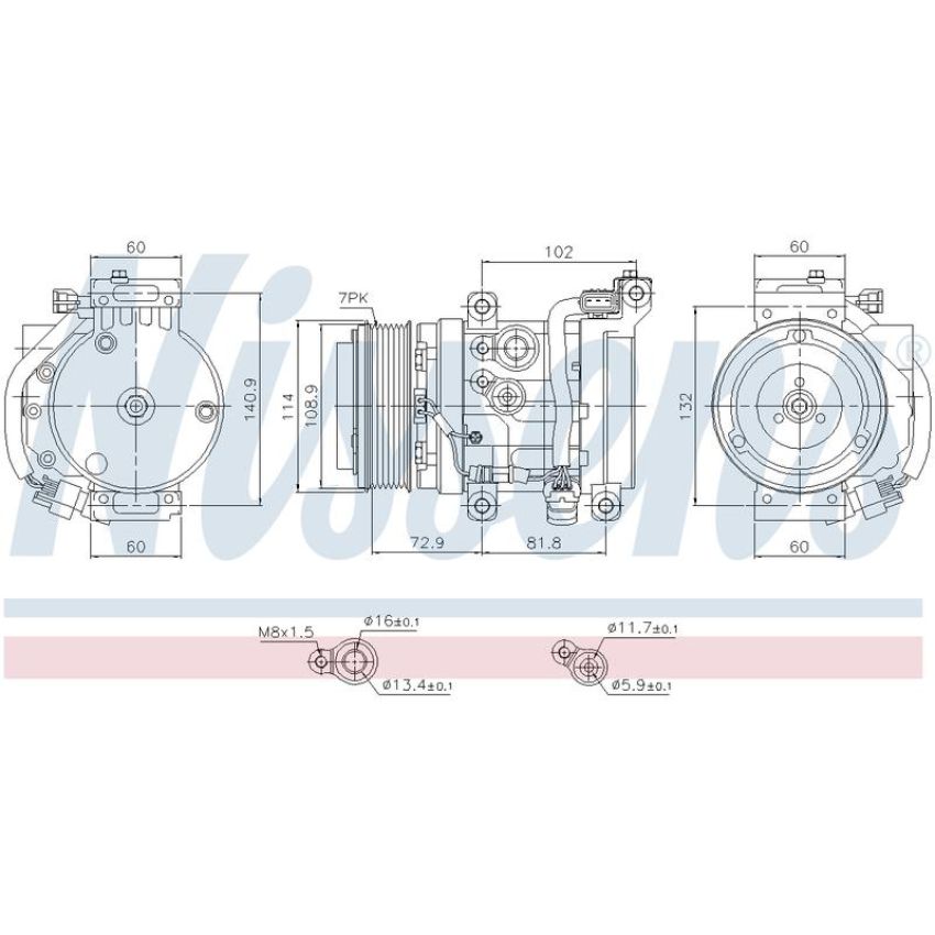 NISSENS 890875 Air Conditioning Compressor with Clutch