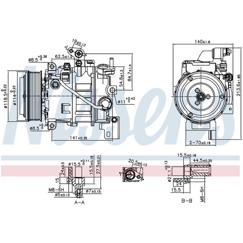 NISSENS 890880 Air Conditioning Compressor with Clutch
