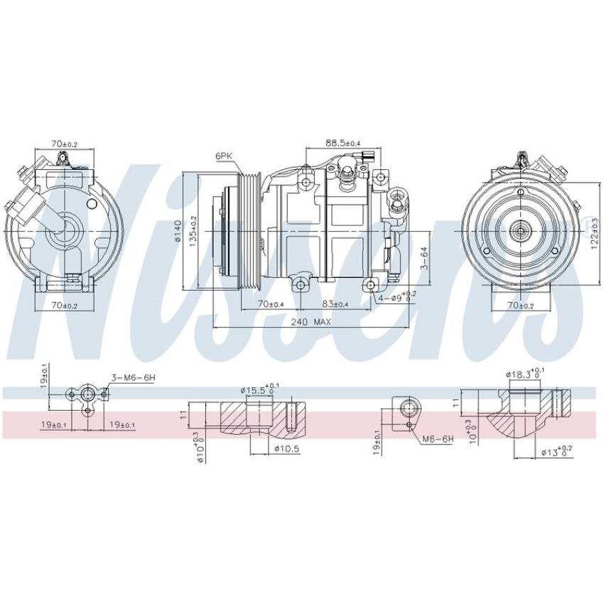 NISSENS 890881 Air Conditioning Compressor with Clutch