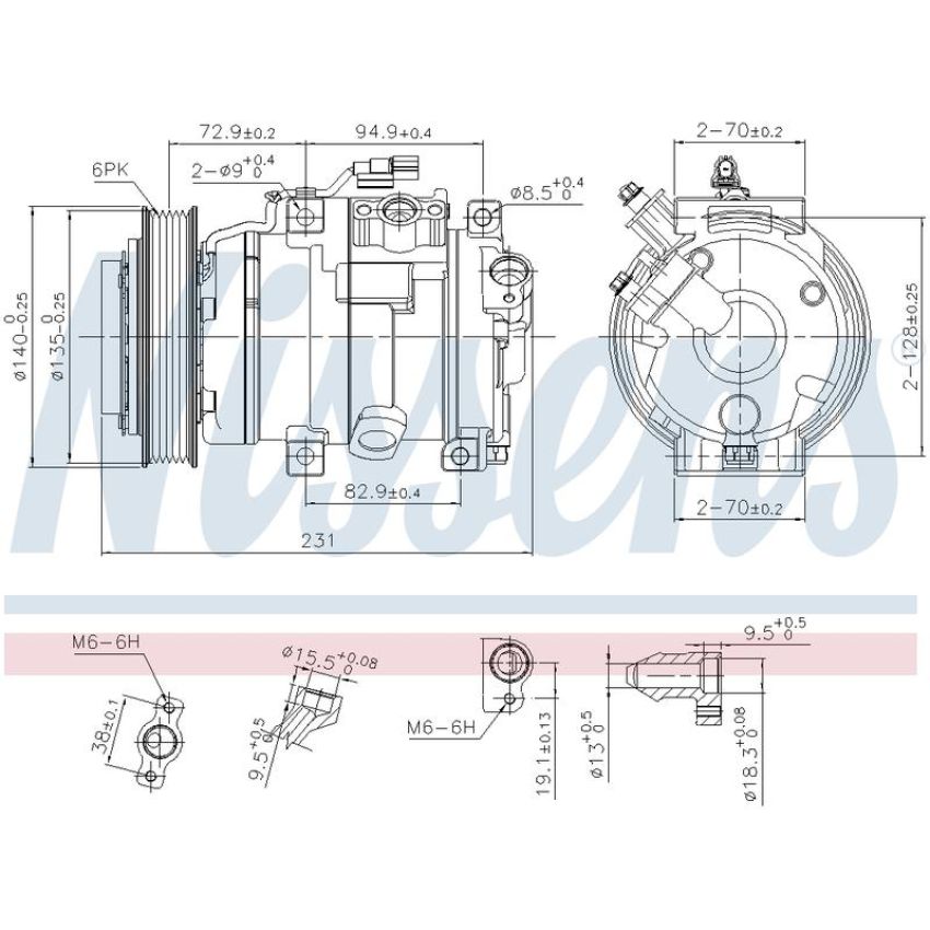 NISSENS 890882 Air Conditioning Compressor with Clutch