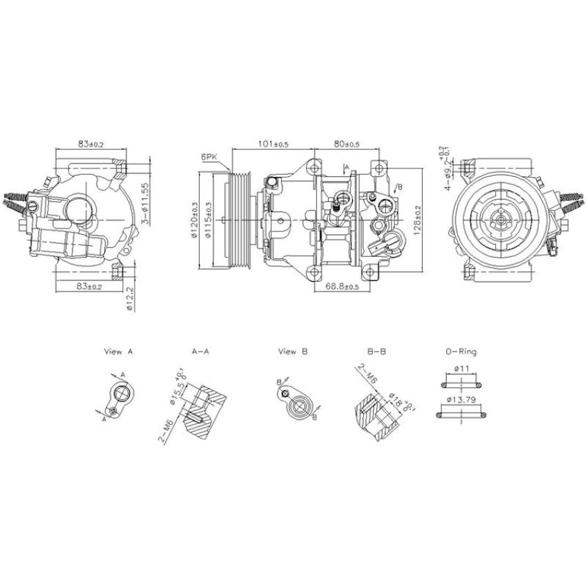 NISSENS 890898 6SEU14C Compressor with Clutch