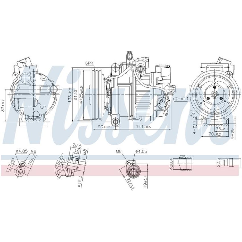 NISSENS 890921 Air Conditioning Compressor with Clutch