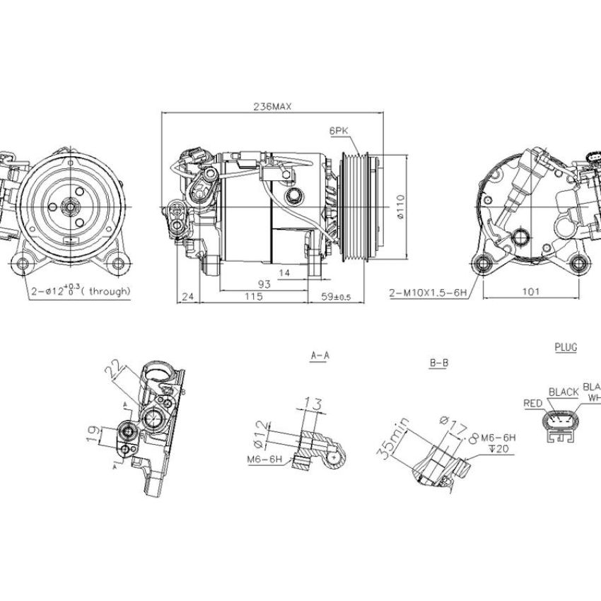 NISSENS 891019 Air Conditioning Compressor with Clutch