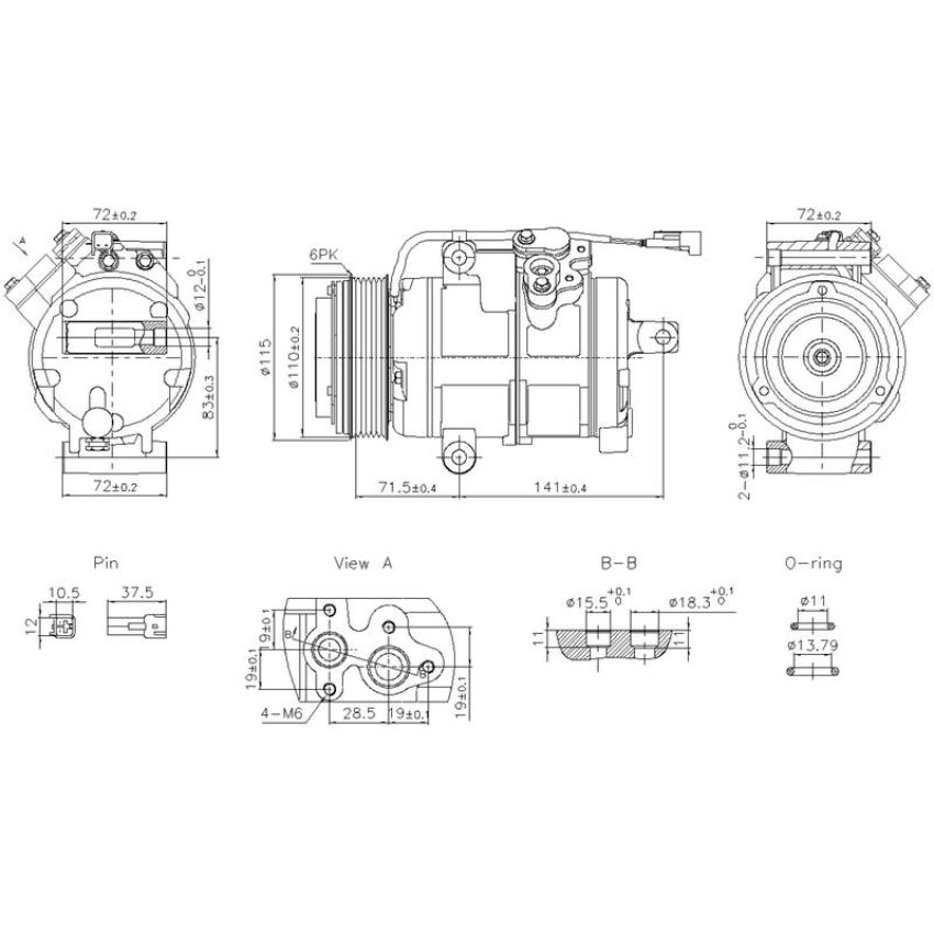NISSENS 891060 10S20C Compressor with Clutch