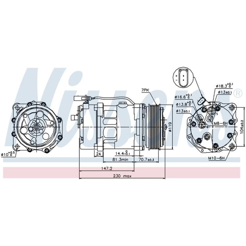 NISSENS 89117 Air Conditioning Compressor with Clutch