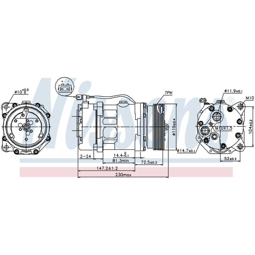 NISSENS 89118 Air Conditioning Compressor with Clutch