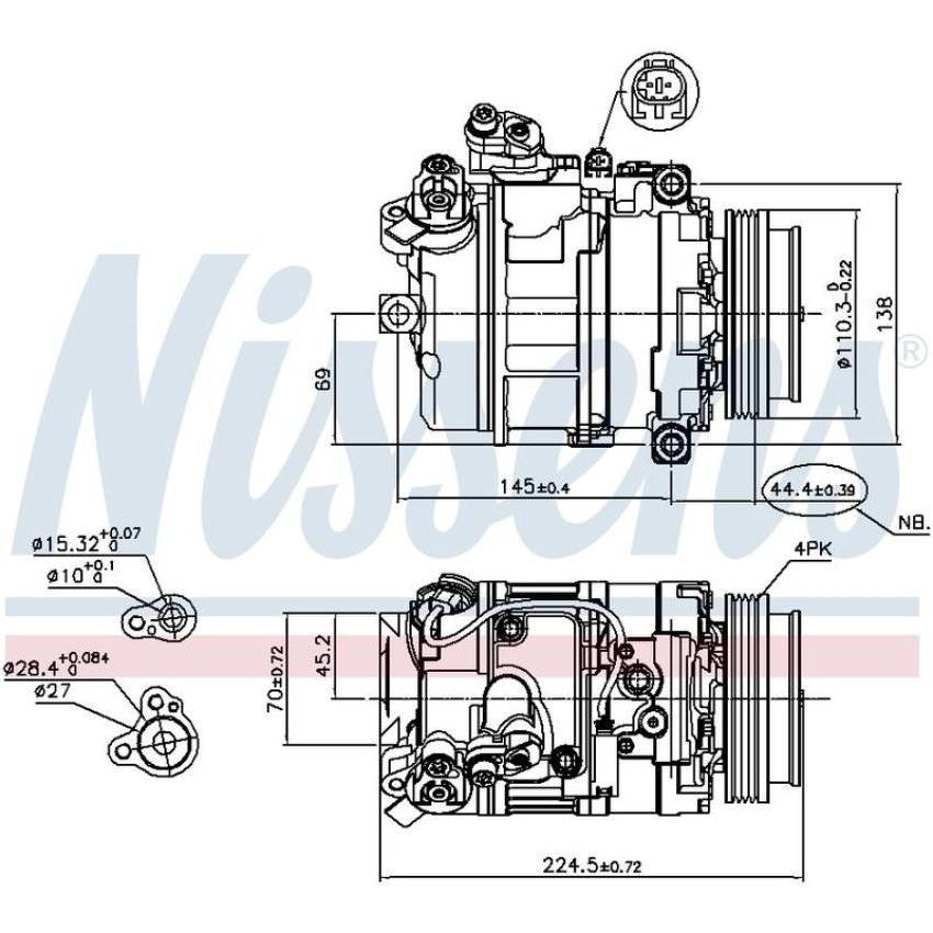 NISSENS 89199 Air Conditioning Compressor with Clutch