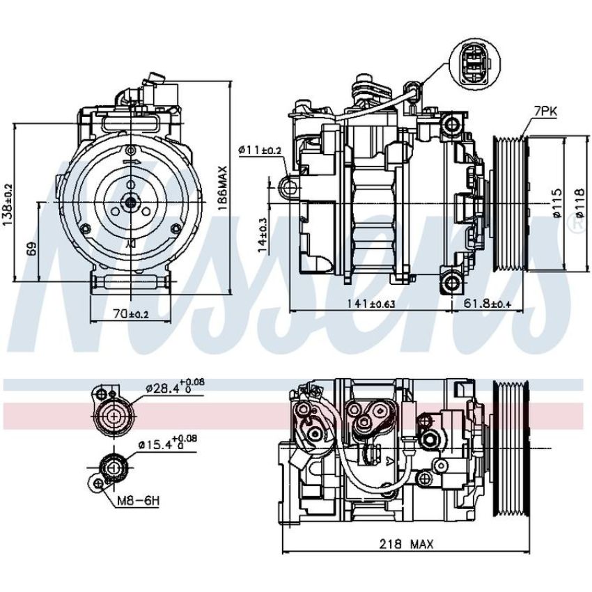 NISSENS 89210 Air Conditioning Compressor with Clutch