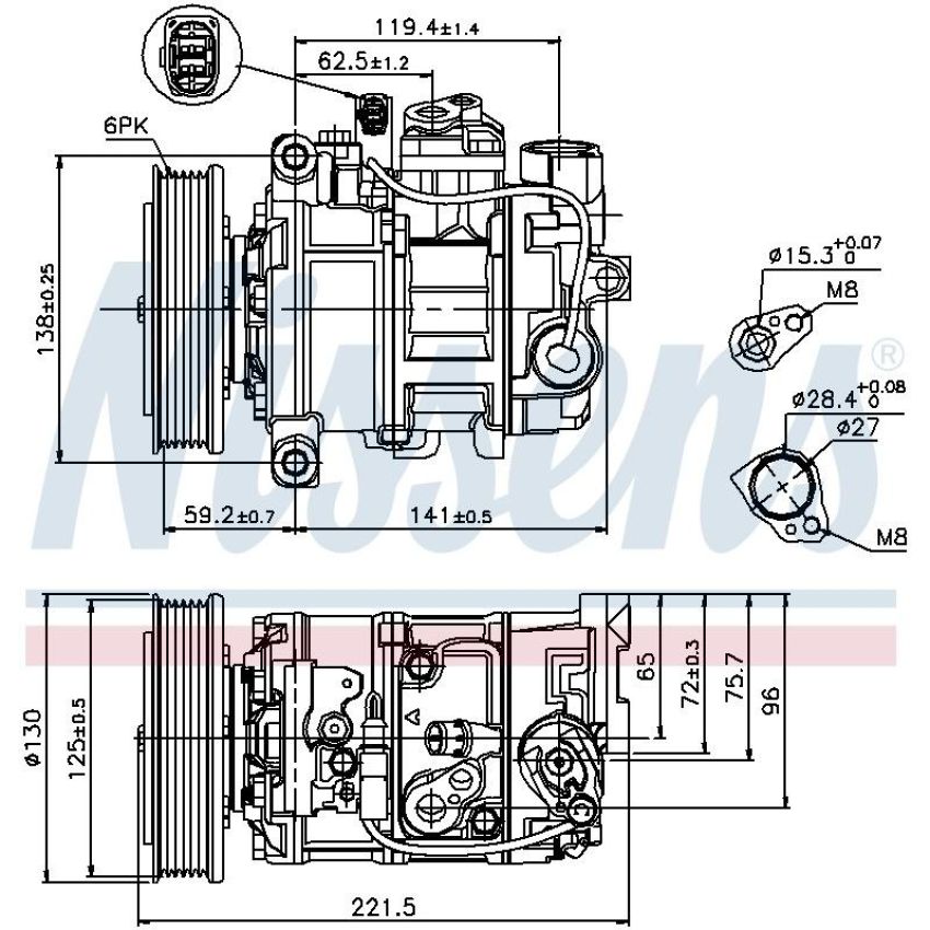 NISSENS 89236 Air Conditioning Compressor with Clutch