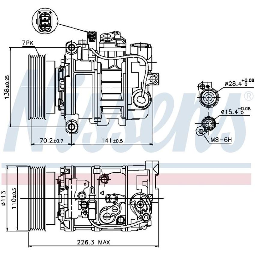 NISSENS 89237 Air Conditioning Compressor with Clutch