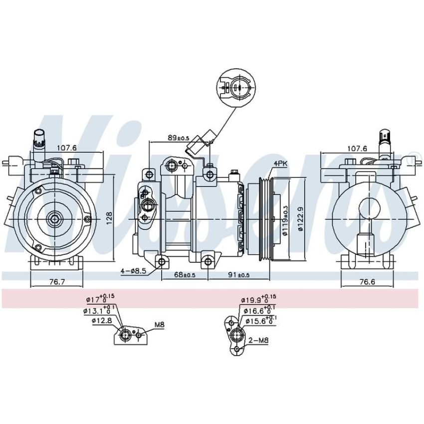 NISSENS 89279 Air Conditioning Compressor with Clutch