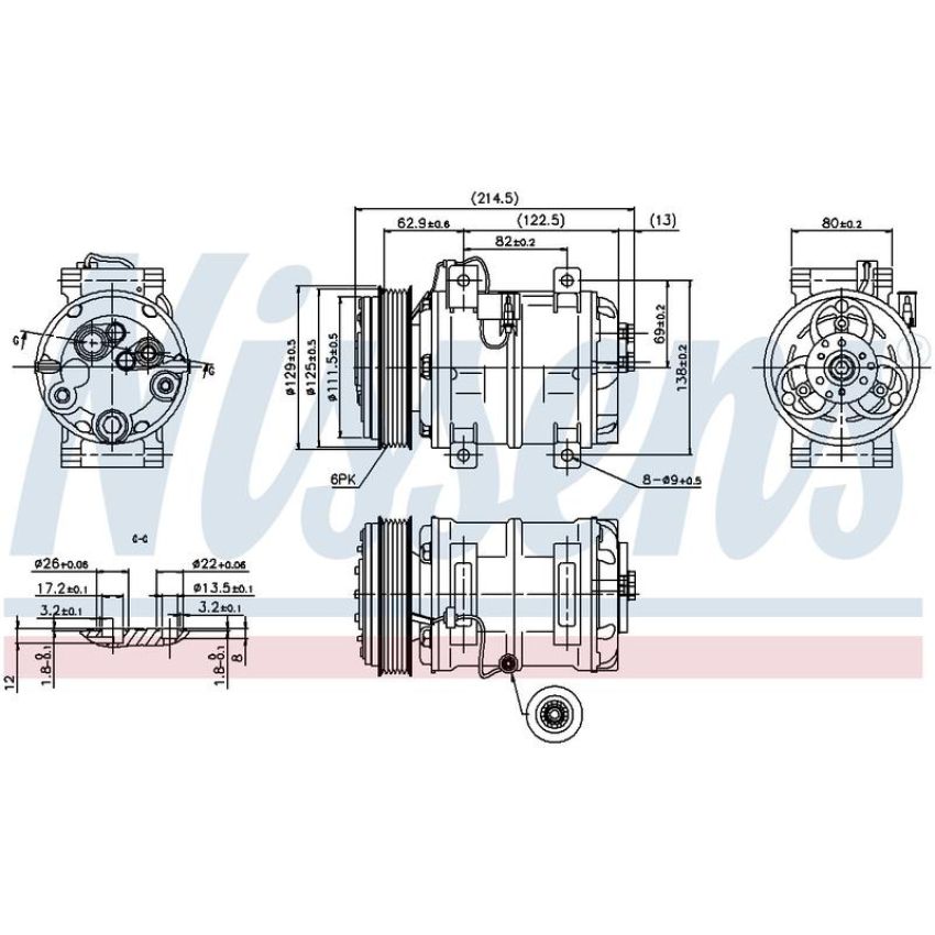 NISSENS 89317 Air Conditioning Compressor with Clutch