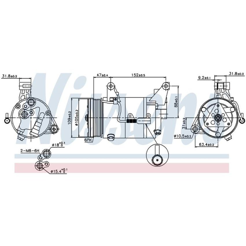 NISSENS 89340 Air Conditioning Compressor with Clutch