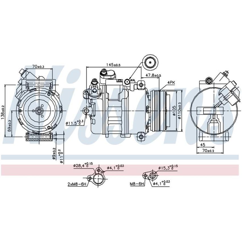 NISSENS 89341 Air Conditioning Compressor with Clutch
