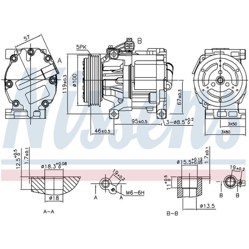 NISSENS 89405 Air Conditioning Compressor with Clutch