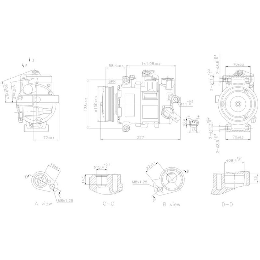 NISSENS 89415 6SEU14C Compressor with Clutch