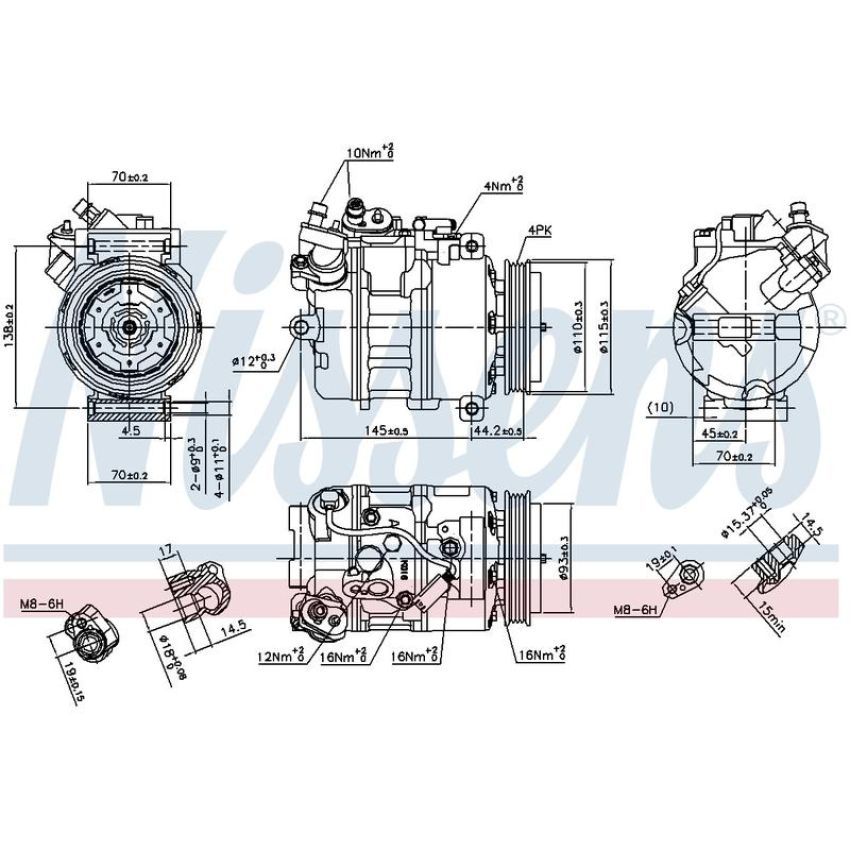 NISSENS 89417 Air Conditioning Compressor with Clutch