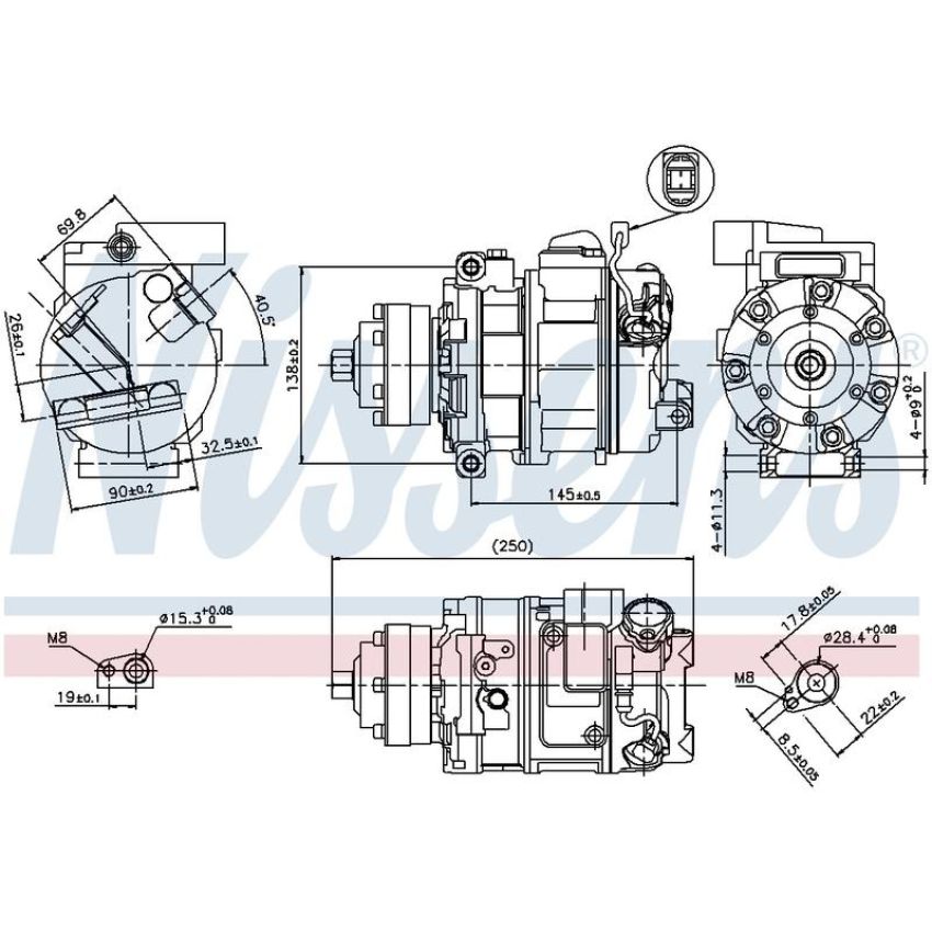 NISSENS 89418 Air Conditioning Compressor with Clutch