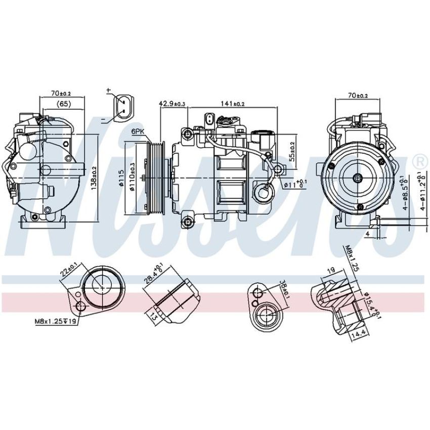 NISSENS 89513 Air Conditioning Compressor with Clutch