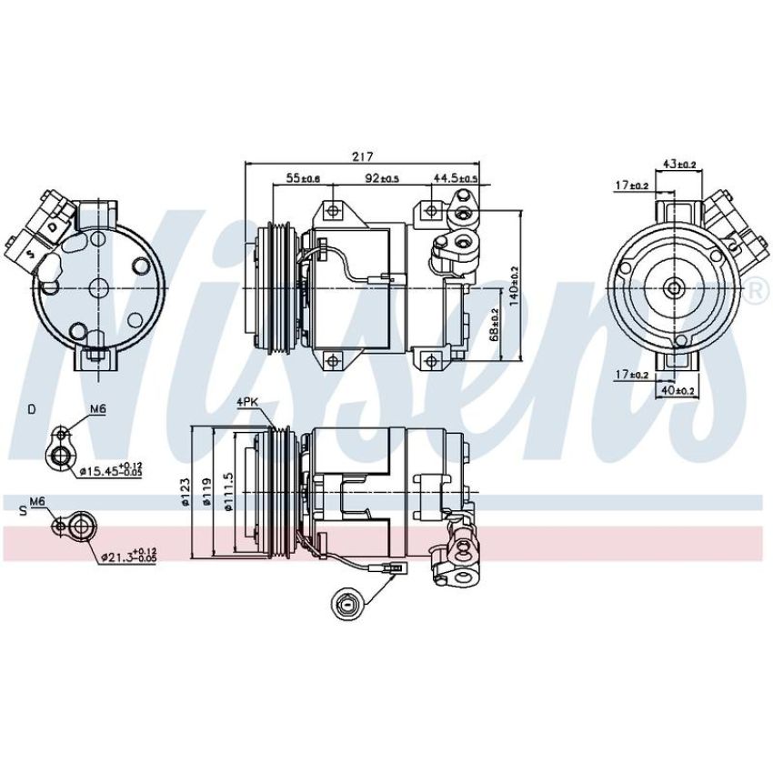 NISSENS 89519 Air Conditioning Compressor with Clutch