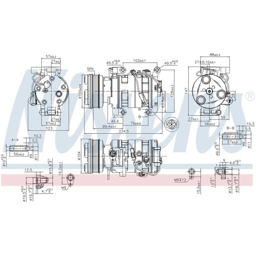 NISSENS 89550 Air Conditioning Compressor with Clutch