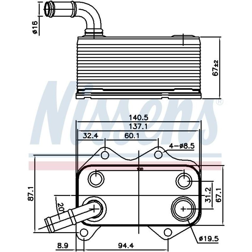 NISSENS 90660 Engine Oil Cooler