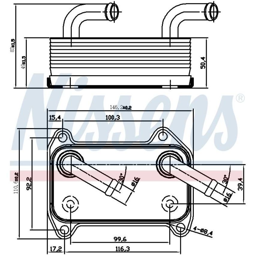 NISSENS 90707 Engine Oil Cooler