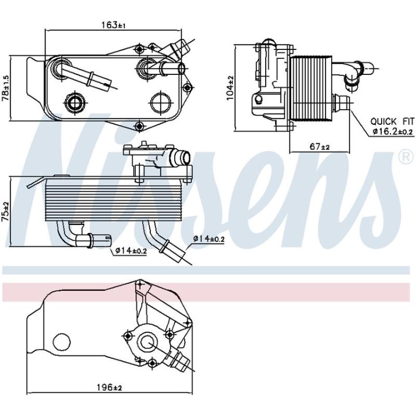 NISSENS 90736 Automatic Transmission Oil Cooler