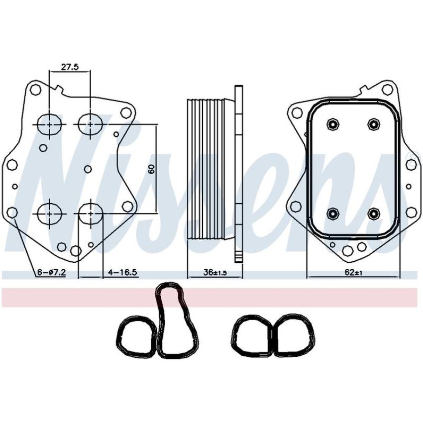 NISSENS 90873 Engine Oil Cooler
